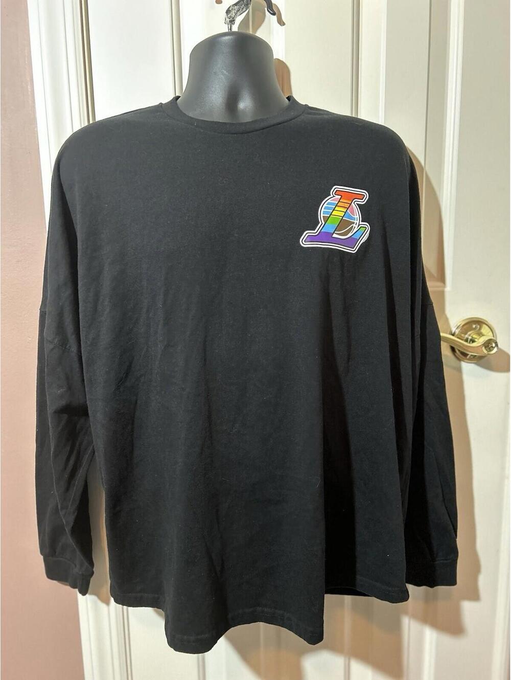 Los Angeles Lakers Spirit Jersey Mens XL Pride Night Long Sleeve Shirt Rainbow - Picture 2 of 10